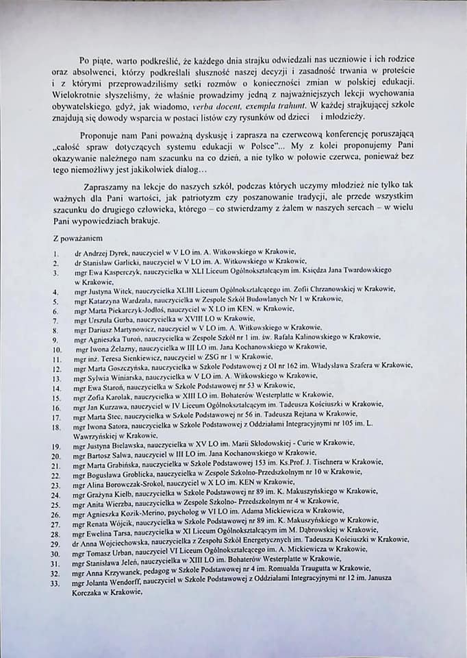 Czy nauczyciele, którzy napisali do kurator Nowak muszą obawiać się konsekwencji? To już się dzieje